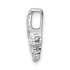 14K White Gold Lab Grown Diamond VS/SI GH, Small Leaf Chain Slide