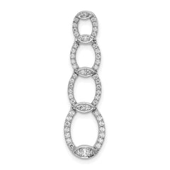 14K White Gold Lab Grown Diamond SI1/SI2, G H, Oval Drop Pendant