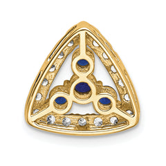 14K Lab Grown Diamond SI1/SI2, G H, & Cr SapphireTriangle Pendant