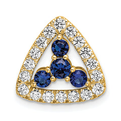 14K Lab Grown Diamond SI1/SI2, G H, & Cr SapphireTriangle Pendant