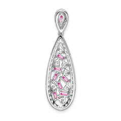 14K White Gold Pure Serenity Lab Grown Diamond & Cr Pink Sapp Pendant