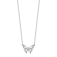 14K White Gold Lab Grown Diamond VS/SI GH, Small Butterfly Necklace