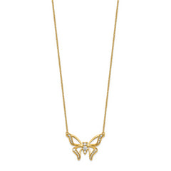 14K Lab Grown Diamond VS/SI GH, Small Butterfly Necklace