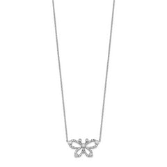 14K White Gold Lab Grown Diamond VS/SI GH, Butterfly Necklace