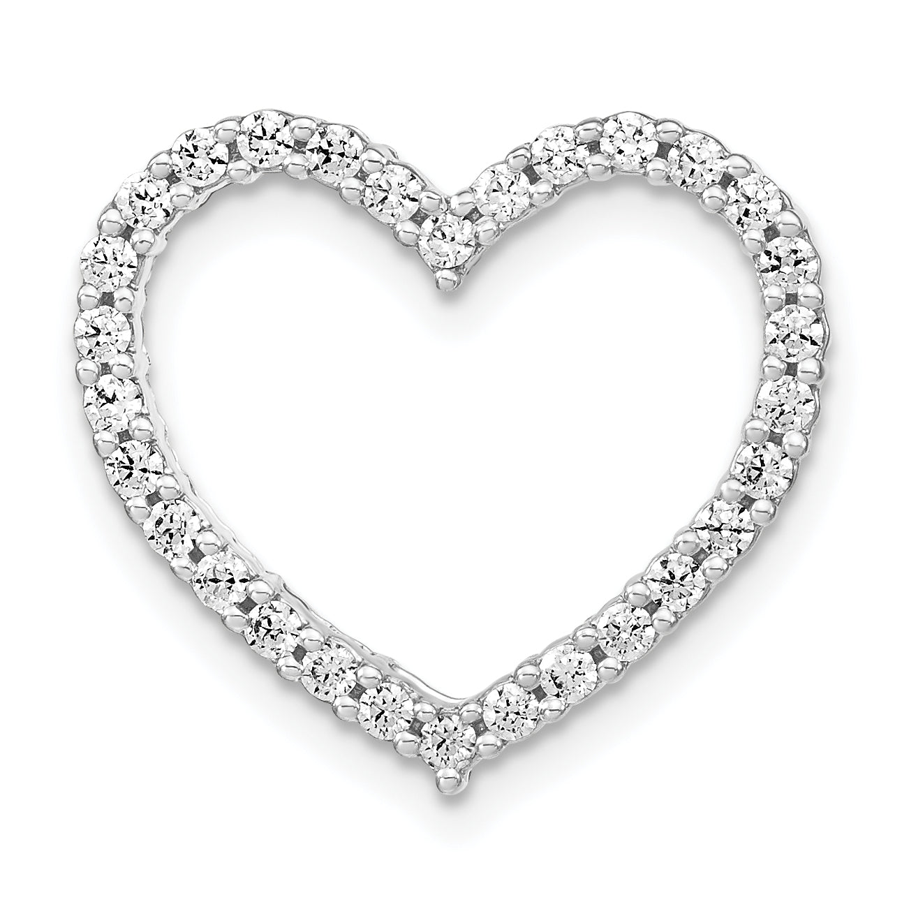 14K White Gold Lab Grown Diamond VS/SI GH, Heart Chain Slide