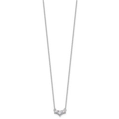 14K White Gold Lab Grown Diamond VS/SI GH, Complete 3 Stone Necklace