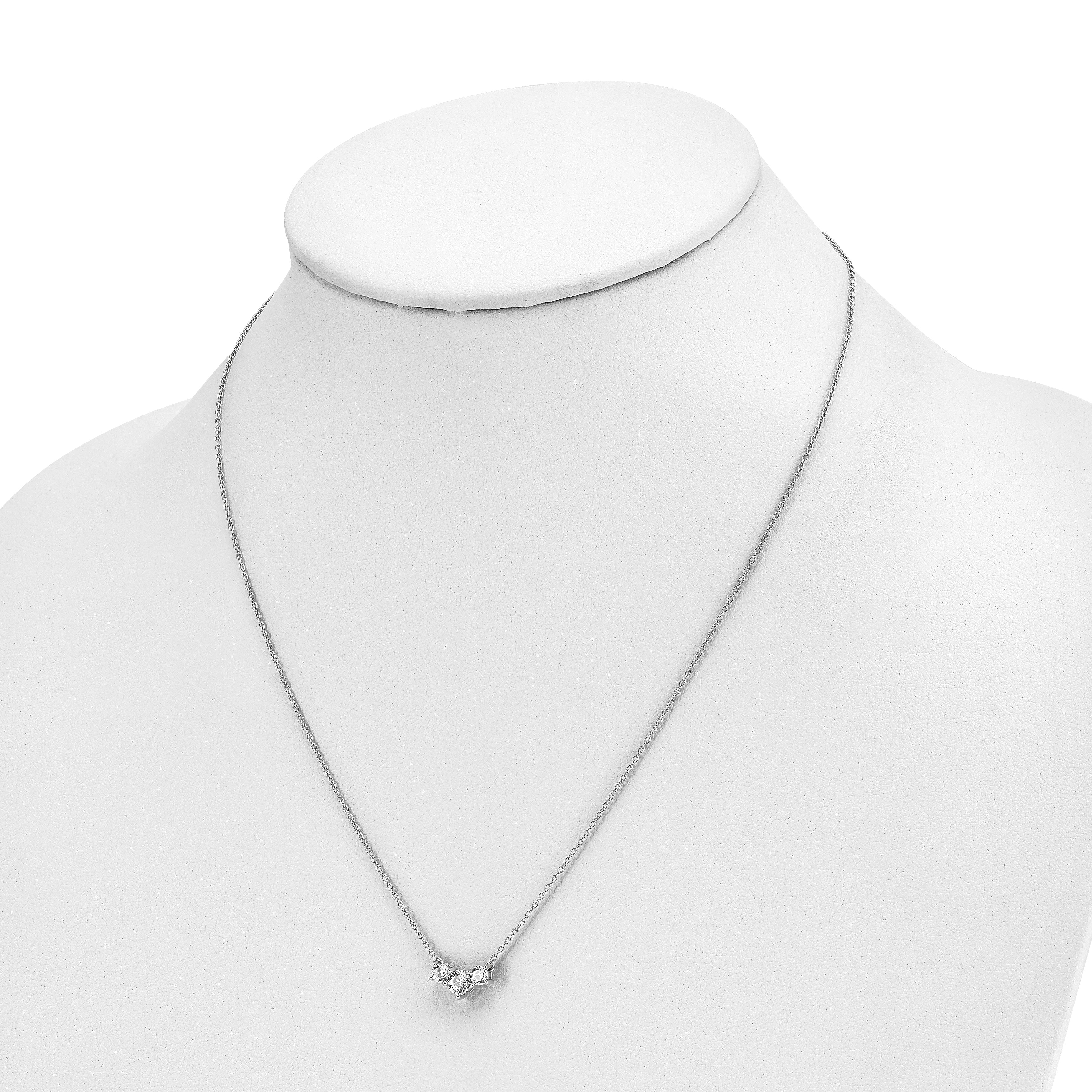 14K White Gold Lab Grown Diamond VS/SI GH, Complete 3 Stone Necklace