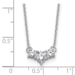 14K White Gold Lab Grown Diamond VS/SI GH, Complete 3 Stone Necklace