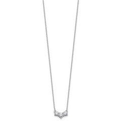 14K White Gold Lab Grown Diamond VS/SI GH, 3 Stone Complete Necklace