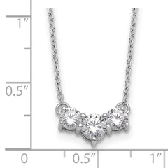 14K White Gold Lab Grown Diamond VS/SI GH, 3 Stone Complete Necklace