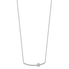 14K White Gold Lab Grown Diamond VS/SI GH, Halo Bar Necklace