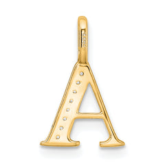 10K Diamond Letter A Initial Pendant