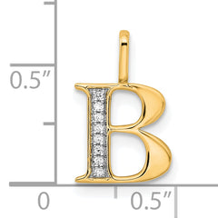 10K Diamond Letter B Initial Pendant