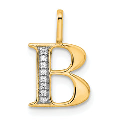 10K Diamond Letter B Initial Pendant