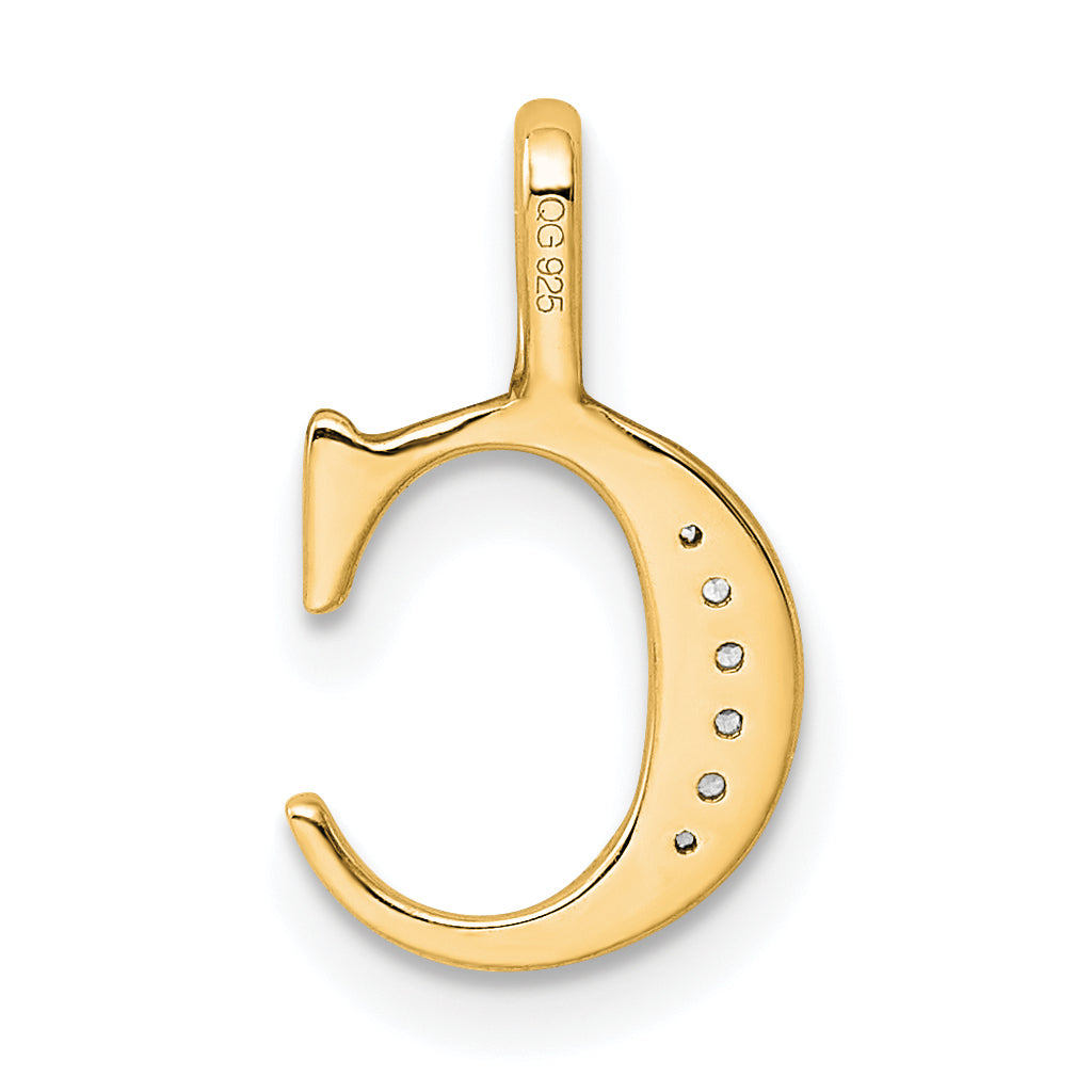 10K Diamond Letter C Initial Pendant