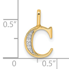 10K Diamond Letter C Initial Pendant