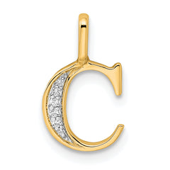 10K Diamond Letter C Initial Pendant