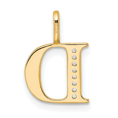 10K Diamond Letter D Initial Pendant