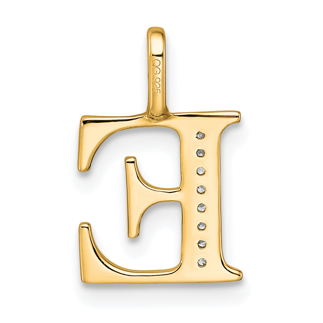 10K Diamond Letter E Initial Pendant