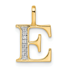 10K Diamond Letter E Initial Pendant