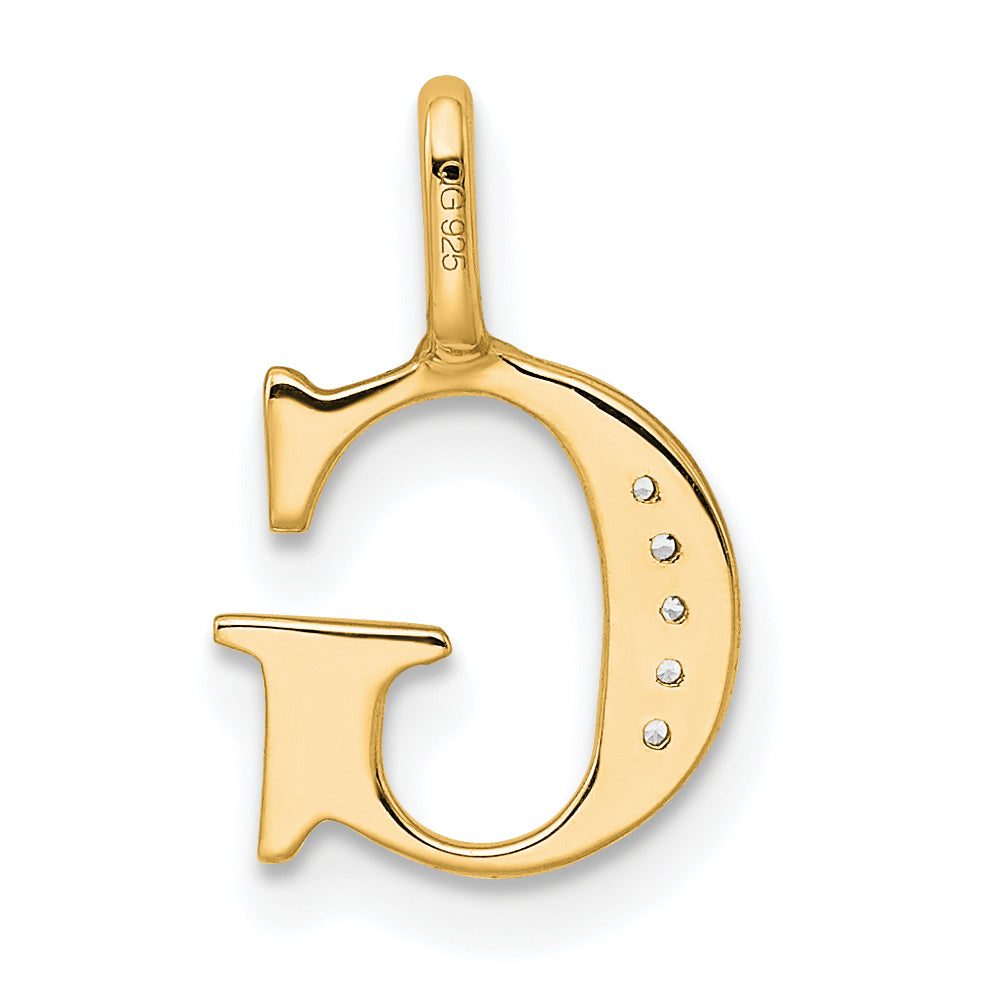 10K Diamond Letter G Initial Pendant