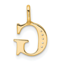 10K Diamond Letter G Initial Pendant