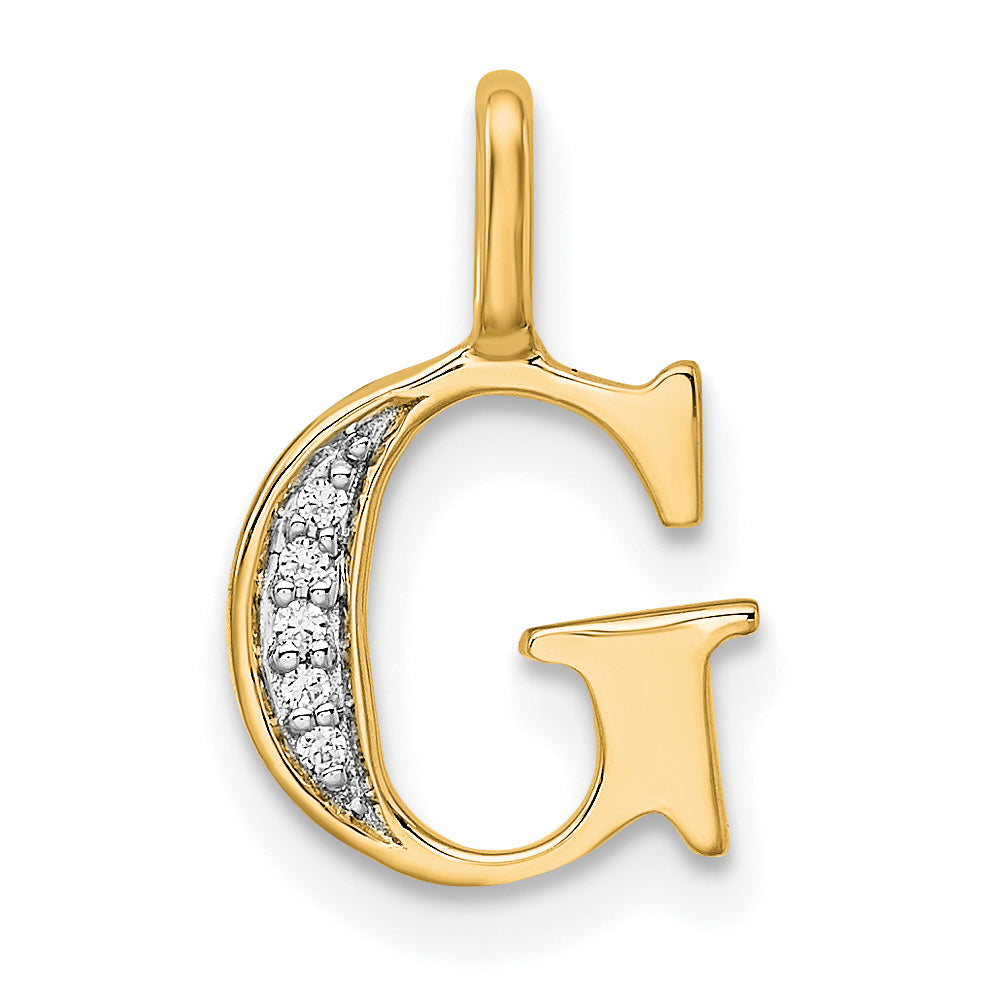 10K Diamond Letter G Initial Pendant