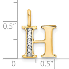 10K Diamond Letter H Initial Pendant