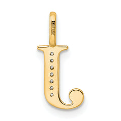 10K Diamond Letter J Initial Pendant