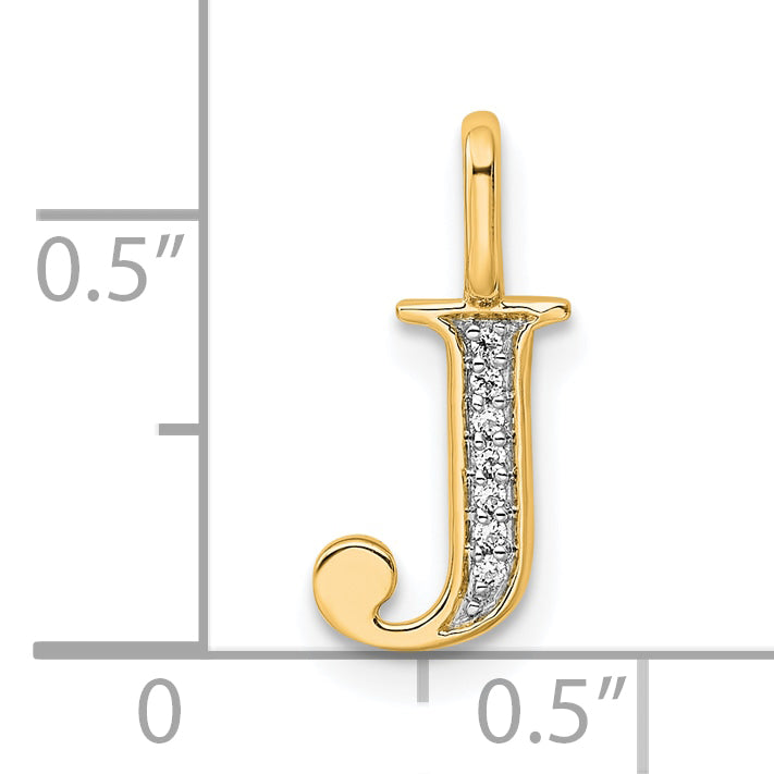 10K Diamond Letter J Initial Pendant