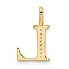 10K Diamond Letter L Initial Pendant