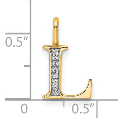 10K Diamond Letter L Initial Pendant