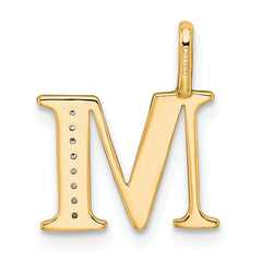 10K Diamond Letter M Initial Pendant