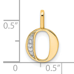 10K Diamond Letter O Initial Pendant