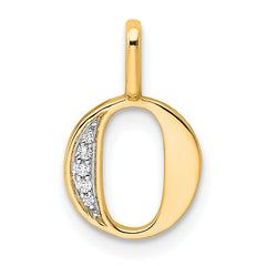 10K Diamond Letter O Initial Pendant