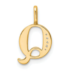 10K Diamond Letter Q Initial Pendant