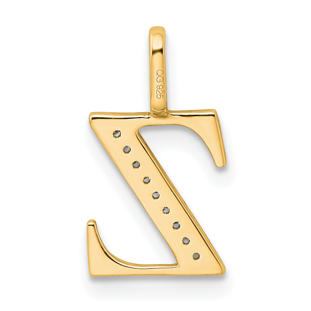 10K Diamond Letter Z Initial Pendant