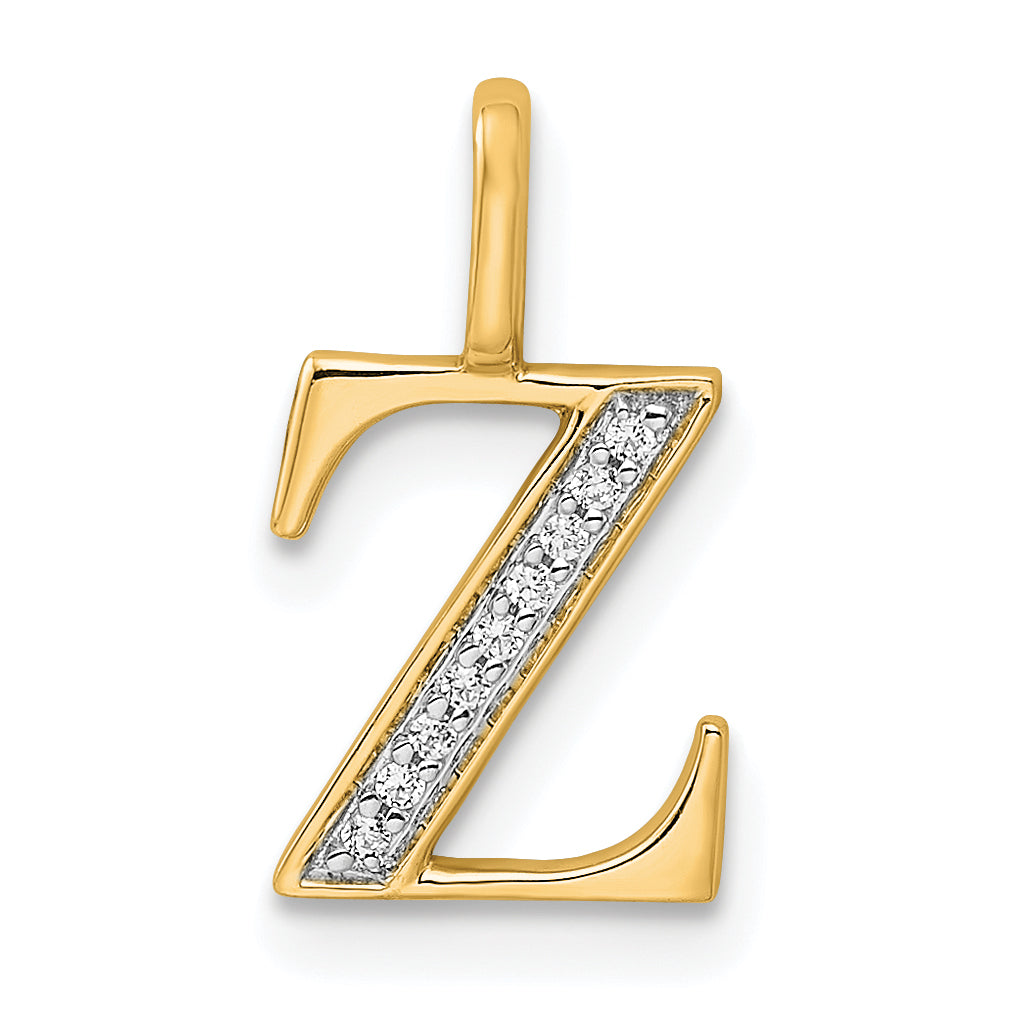 10K Diamond Letter Z Initial Pendant