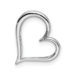 14k White Gold Diamond Heart Chain Slide