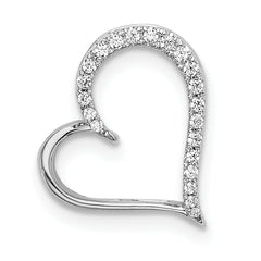 14k White Gold Diamond Heart Chain Slide