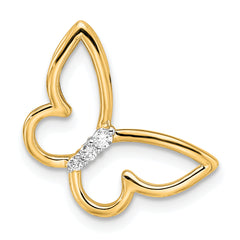 14k Polished Butterfly Diamond Chain Slide