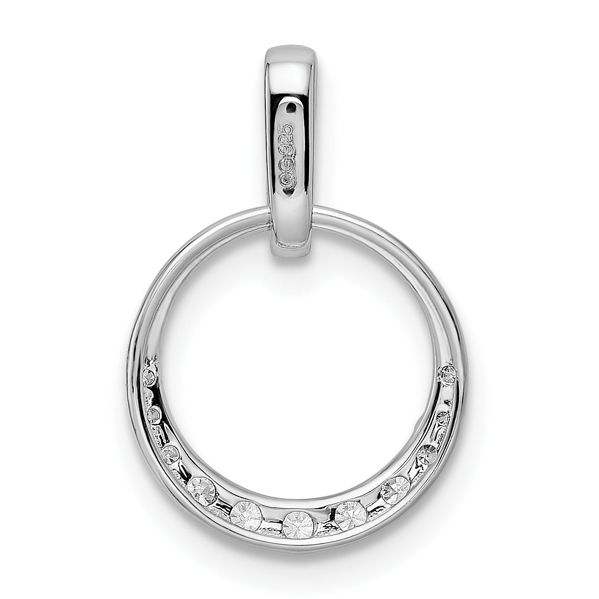 10k White Gold Circle Diamond Pendant