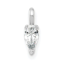 14K White Gold Lab Grown Diamond VS/SI GH, 5.85x3.0mm Pear Solitaire Pendan