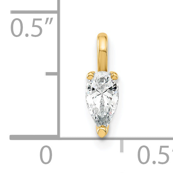 14K Lab Grown Diamond SI+, H+, 5.85x3.0mm Pear Solitaire Pendant