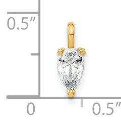 14K Lab Grown Diamond VS/SI GH, 6.25x4.2mm Pear Solitaire Pendant