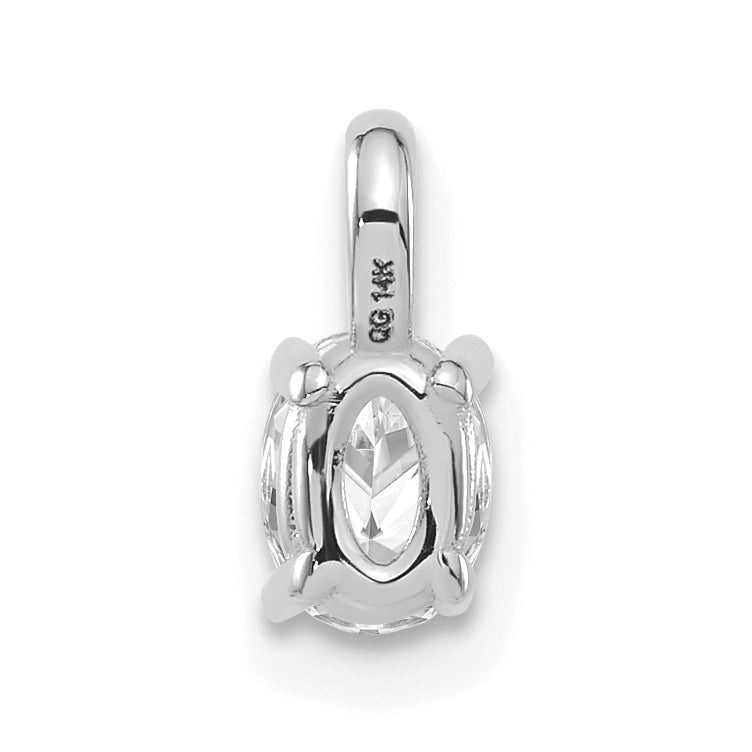 14K White Gold Lab Grown Diamond VS/SI GH, 5.35x3.65mm Oval Solitaire Penda