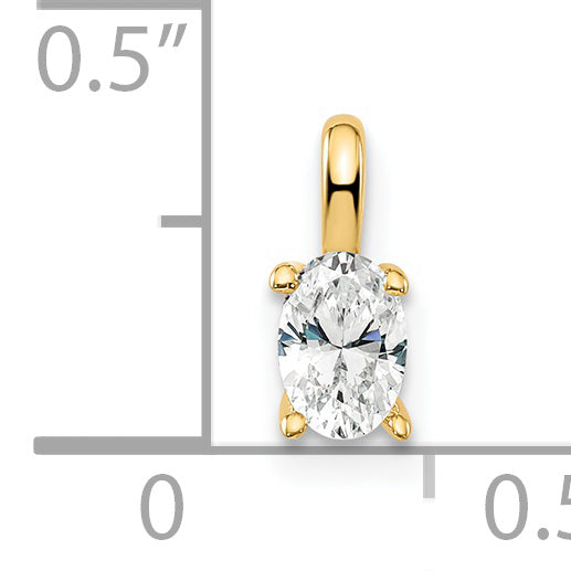 14K Lab Grown Diamond VS/SI GH, 5.35x3.65mm Oval Solitaire Pendant