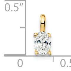 14K Lab Grown Diamond VS/SI GH, 5.35x3.65mm Oval Solitaire Pendant