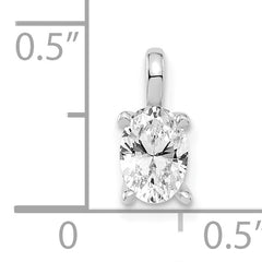 14K White Gold Lab Grown Diamond VS/SI GH, 6.45x4.55mm Oval  Solitaire Pend