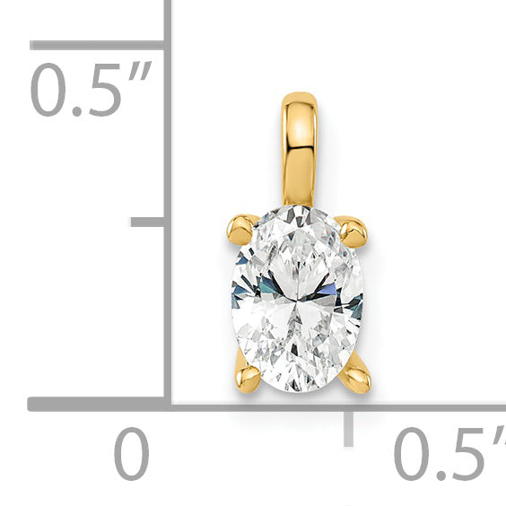 14K Lab Grown Diamond VS/SI GH, 6.45x4.55mm Oval Solitaire Pendan